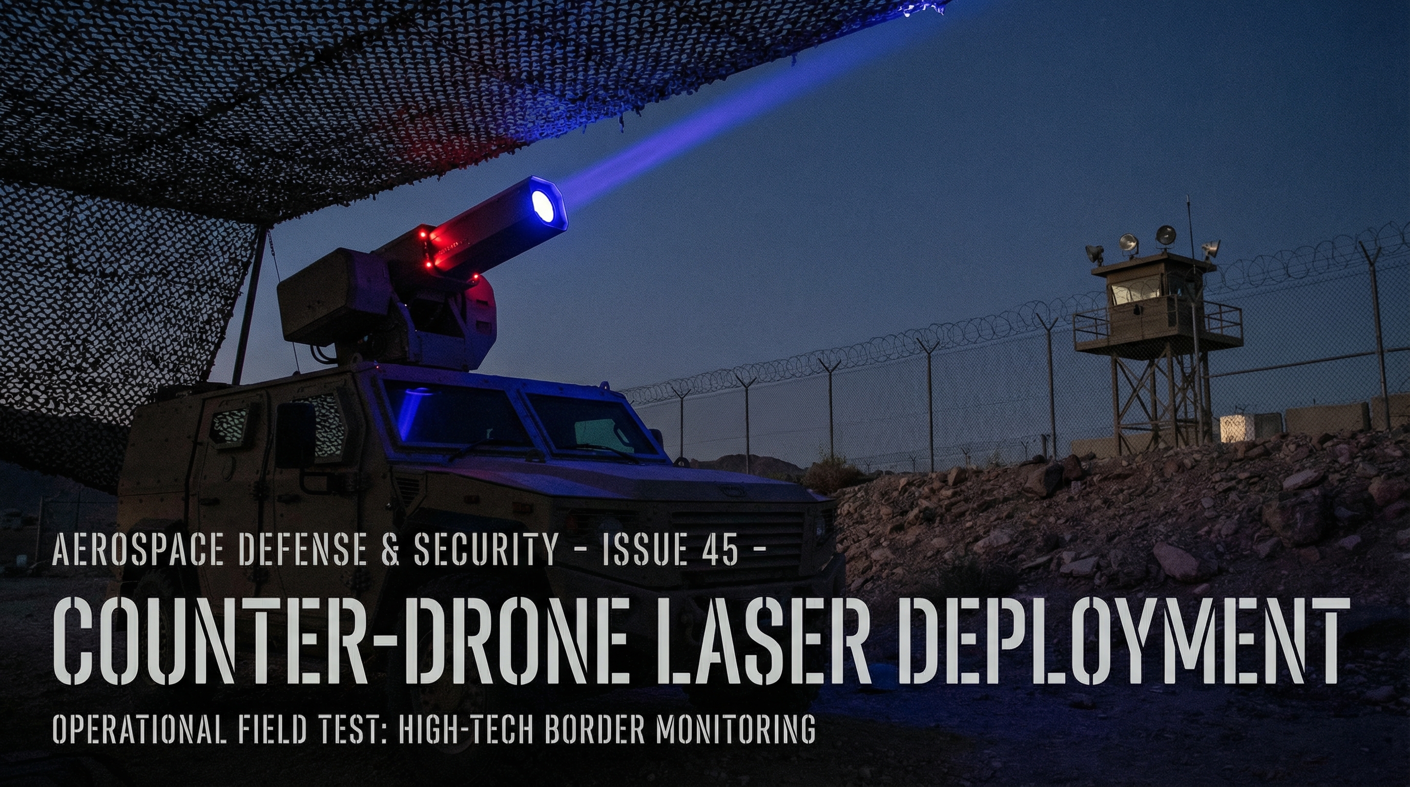 Military counter-drone laser system at border area